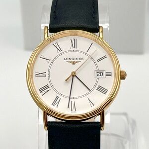 Vintage 1983 Longines quartz movement watch 37mm size case, 9in size wrist band